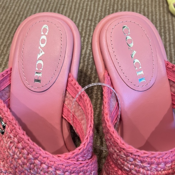 NEW COACH Pink Woven Heeled Sandals size 7.5/8 - Picture 13 of 13